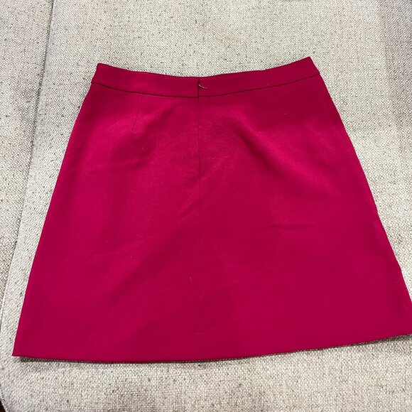 LOFT Womens Petite Size 8 Berry mini Dress Gold Zipper Pocket - Picture 2 of 4